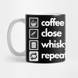 Coffee - Close - Whisky - Repeat Mug